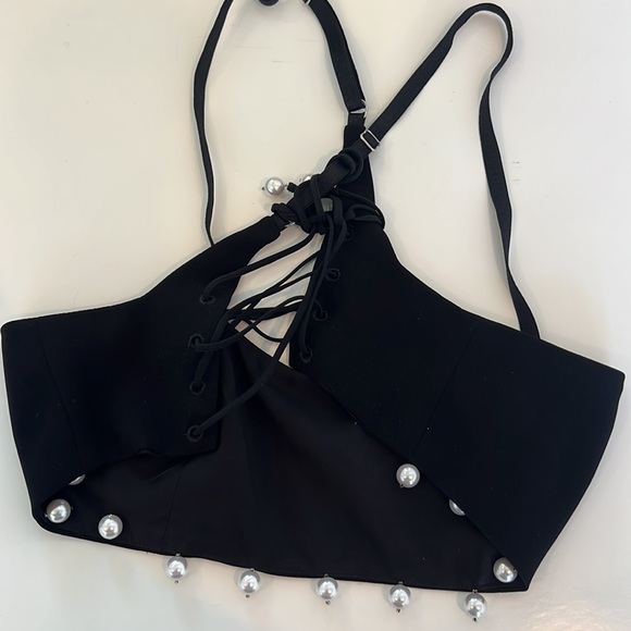 Pearl Cropped Top - Adam Selman - Adjustable Straps - Small - Picture 3 of 5